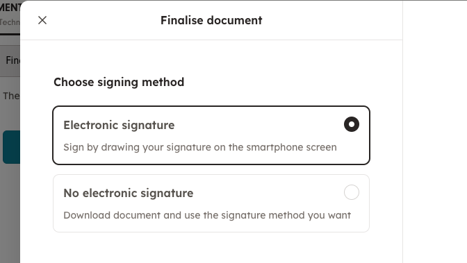Screenshot 2: 2. Choose the signature method of your choice.