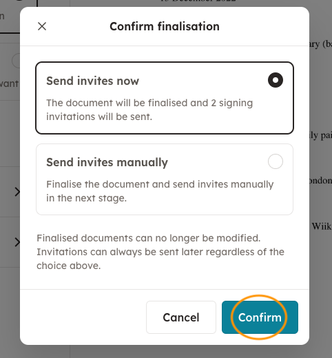 Screenshot 6: 5. When you've filled out the necessary information, choose "Continue" and then either "Send invites now" or "Send invites manually" and "Co