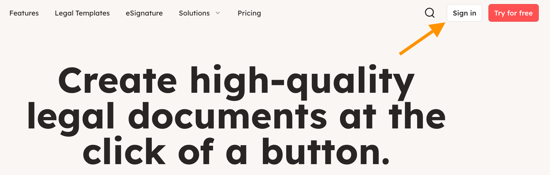 Screenshot 1: 1. Choose "Sign in" in the top right corner of the page.