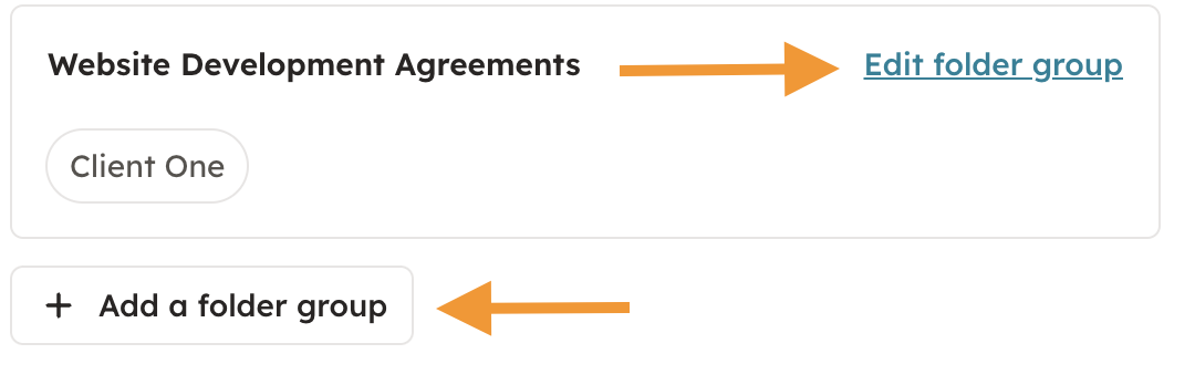 Screenshot 6: After this, you can either edit a existing folder group, or create a completely new folder group by choosing "Add a folder group".