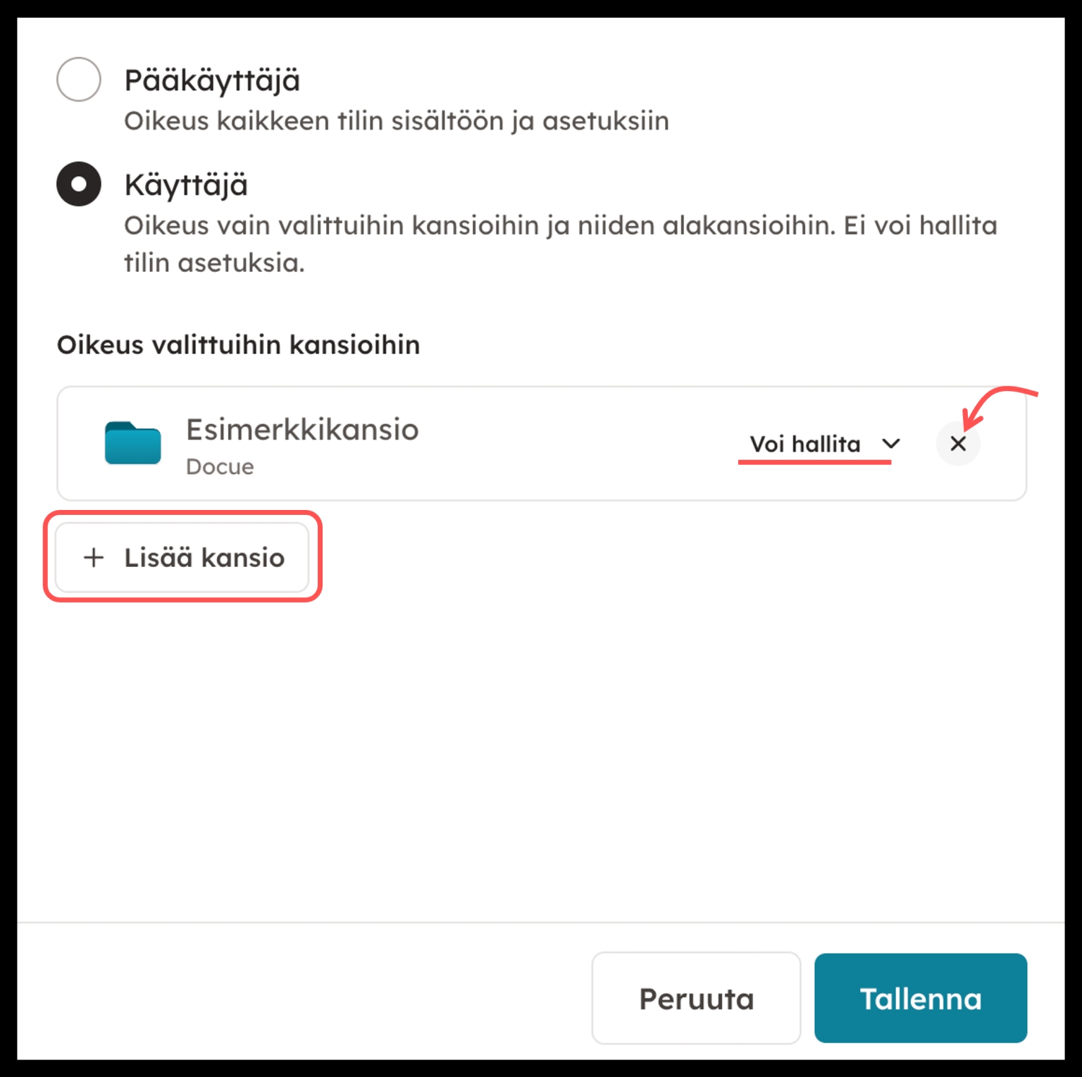 Käyttöoikeuksien muokkaus
