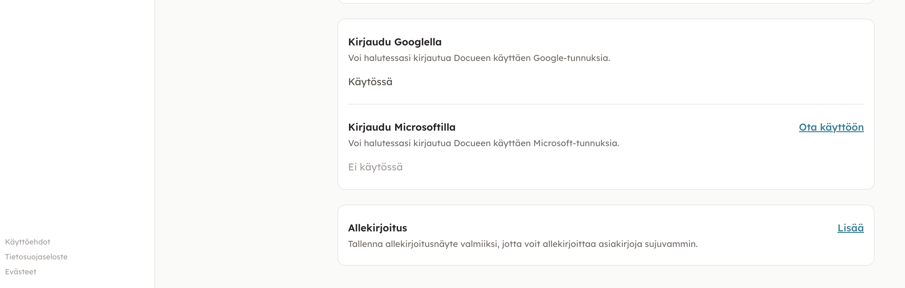 Kuvakaappaus 3: Valitse Omat tiedot.