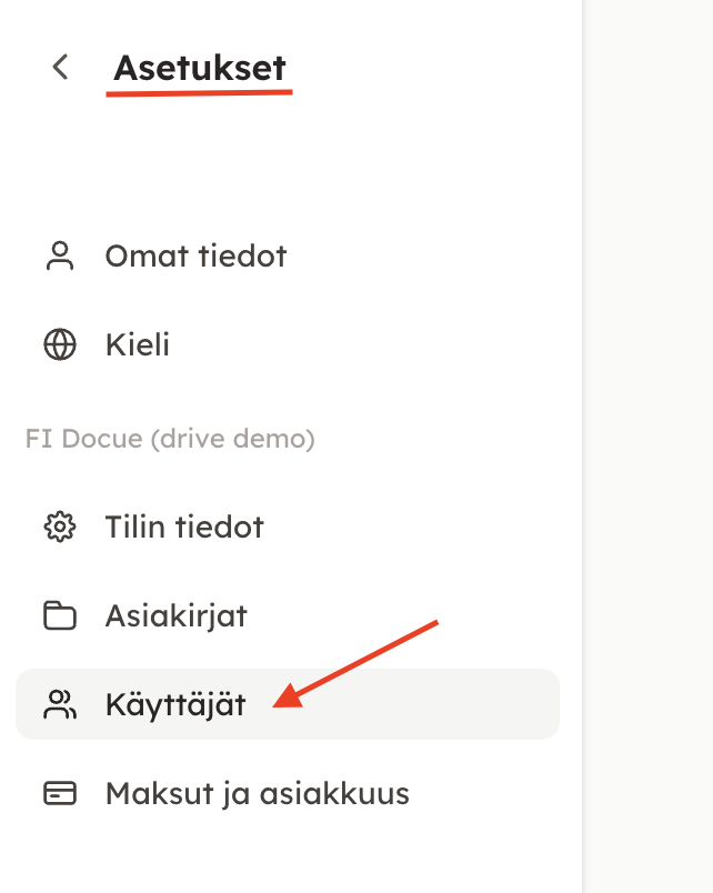 Kuvakaappaus 2: 2. Valitse kohta ➡️ Käyttäjät