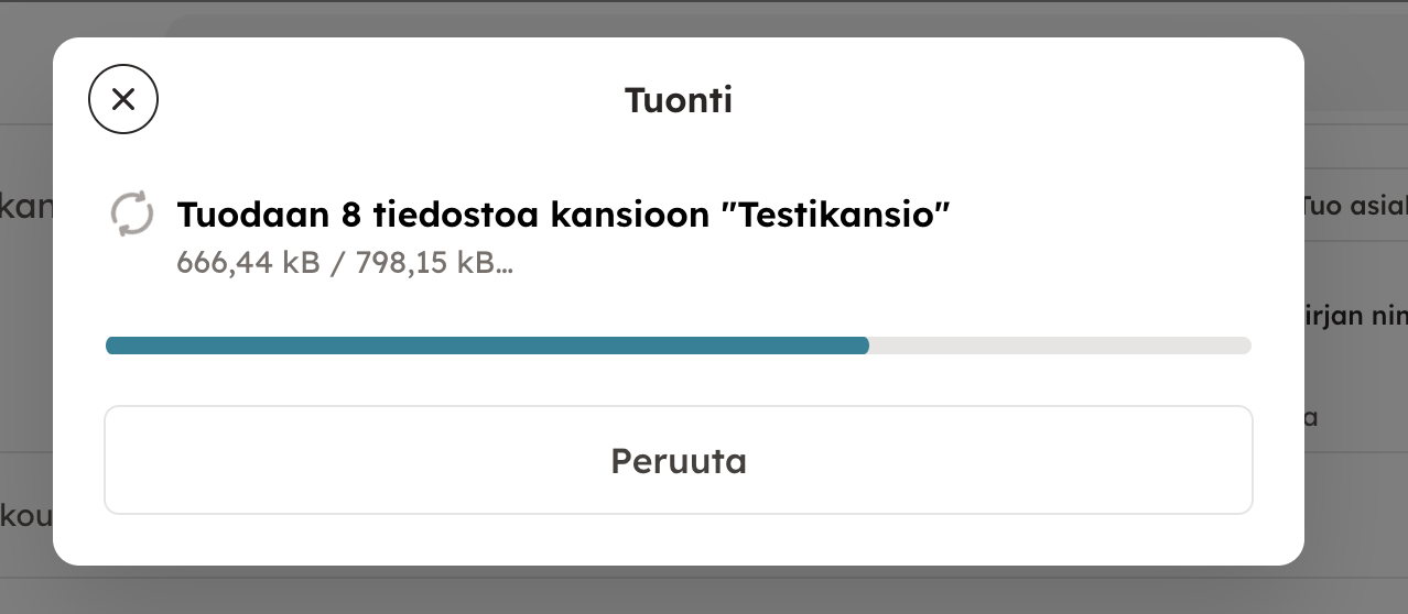 Kuvakaappaus 3: 3. Seuraavaksi valitse tiedostot, jotka haluat tuoda palveluun. Pystyt kerralla tuomaan palveluun jopa 50 tiedostoa!