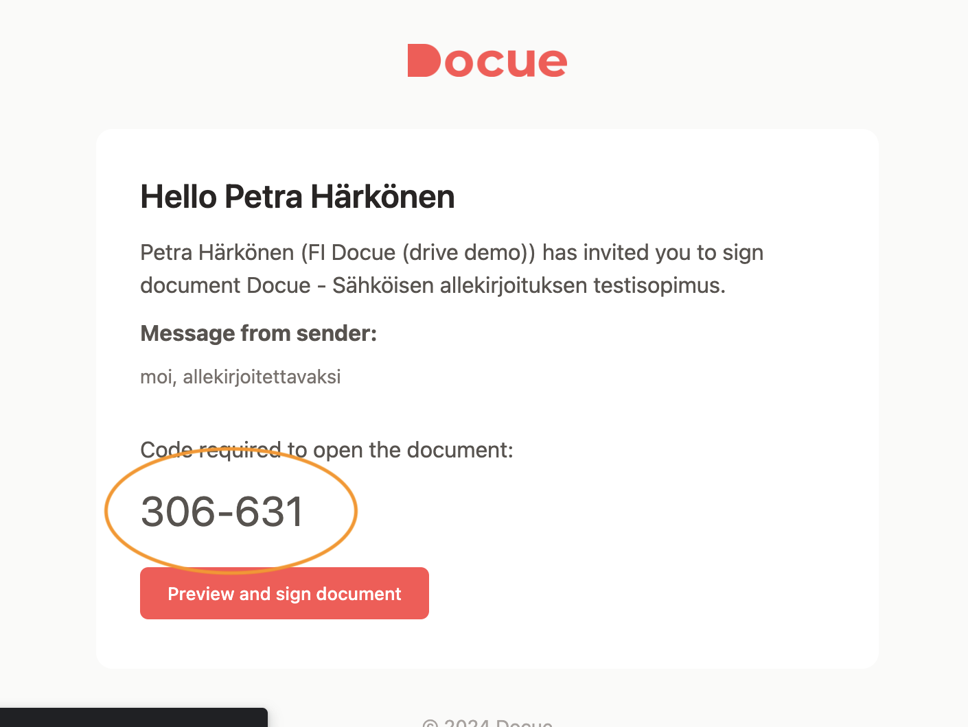 Screenshot 2: Email invitation:
