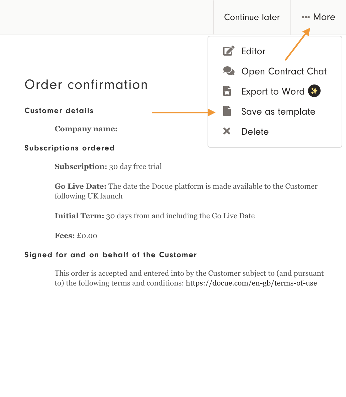 Screenshot 2: 2. Edit the document to make it look the way you want. You can add or remove information from the template. We recommend you leave empty fie