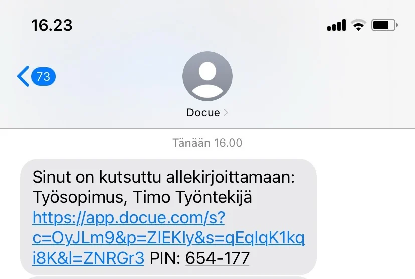 Kuvakaappaus 8: 7. Esimerkkikuvat allekirjoituskutsuista: